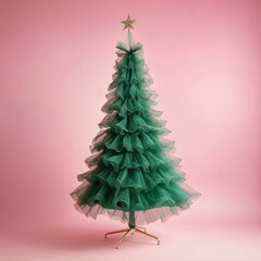 Christmas tree made of tulle