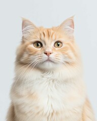 High-Resolution Realistic Portrait of a Persian Cat with Detailed Fur and Expressive Eyes

