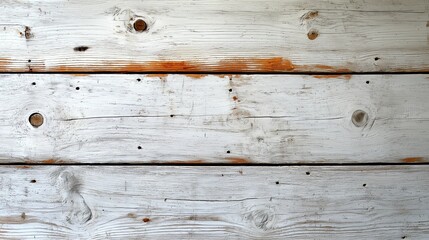 Obraz premium Wooden surface with a grainy texture and a few holes. The surface appears to be weathered and worn, giving it a rustic and aged appearance. The wood is likely from a tree