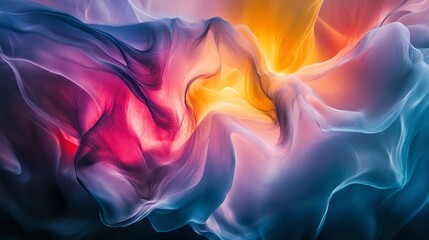 Obraz premium Smooth flowing ribbons of blue and red, soft textures, vibrant gradients