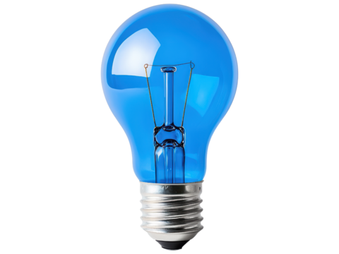 Bright Blue Light Bulb for Creative Concepts - Powered by Adobe