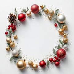 Christmas wreath with balls, 2025 Merry Christmas