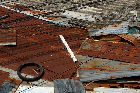 Roof of a shanty house