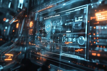 Fototapeta premium Futuristic interface with a message of 