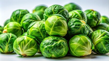 Obraz premium Minimalist Green Brussels Sprouts Isolated on Transparent Background for Culinary and Healthy Eating Concepts