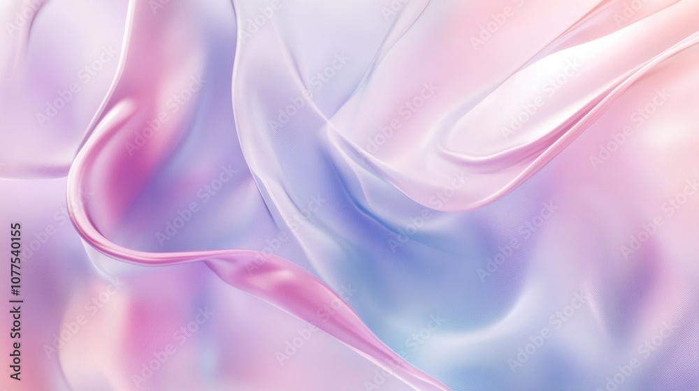 Aufkleber Soft pastel abstract shapes blend smoothly together, creating a tranquil and minimalist ambiance perfect for creative inspiration. Generative AI