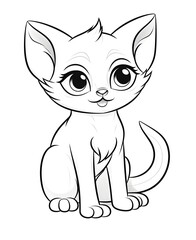 Adorable Siamese Cat Coloring Page for Kids