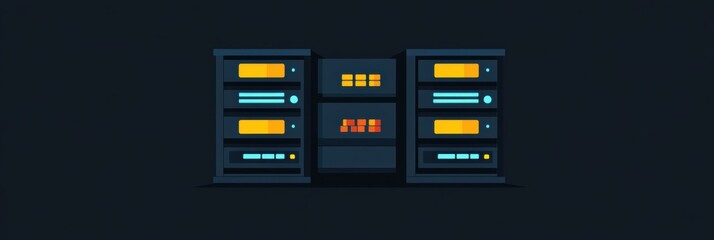 Rows of servers with blinking indicators are arranged against a dark background, showcasing technology in a data center. Generative AI