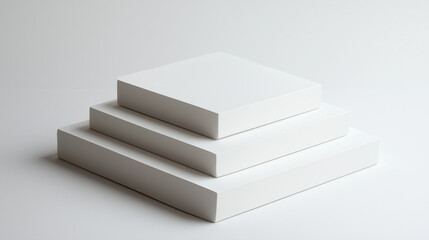 Abstract White Cube Mockup with Geometric Pyramid Formation