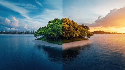 Obraz premium Climate Change Impact on Ecosystems and Awareness