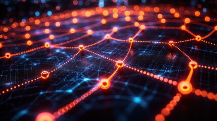 Abstract representation of interconnected nodes in a digital network.