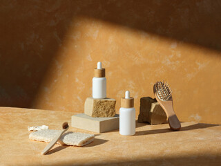 Minimalist Natural Beauty Products Display in Sunlight