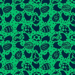 Easter chicken seamless birds pattern for wrapping paper and fabrics