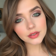 Una linda imagen de una encantadora chica de ojos claros y pelo negro