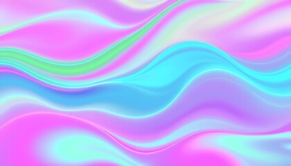 Bright, glowing waves of color flow seamlessly in shades of magenta, cyan, and lime green. 