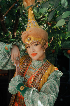 Portrait of a beautiful woman in traditional clothing