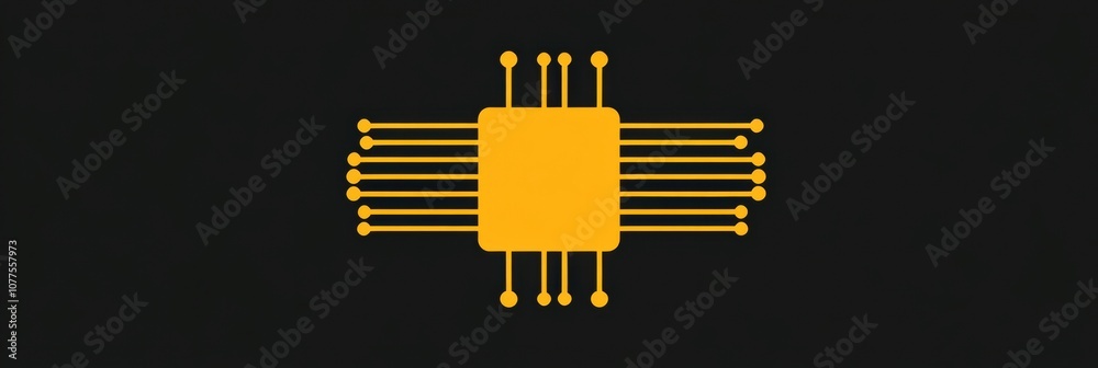 Poster A microchip icon is illustrated with digital traces extending from its edges, emphasizing technology and innovation. Generative AI