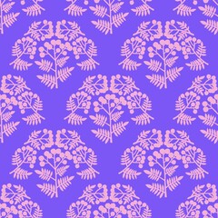 Autumn floral and berries seamless rowanberry pattern for wrapping paper