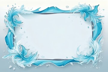 Elegant water-themed banner with dynamic wave designs in soft blue tones, perfect for refreshing and tranquil concepts.