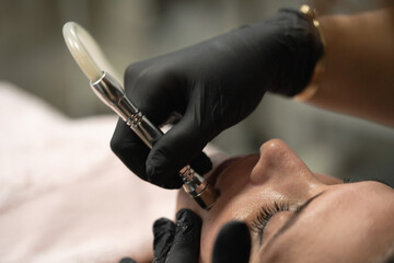 facial treatment with diamond tip demoabrasion