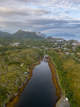 View towards Svolvaer in the Lofoten Islands