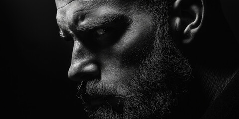 Obraz premium Dramatic Portrait of a Man with a Beard