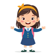 Portrait of a happy girl wearing a school uniform