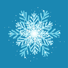 Decorative blue snowflake,festive elements for christmas,new year.Vector graphics.