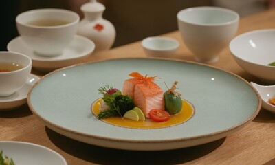 오마카세 맛있게 디피되어있다 예술이다.