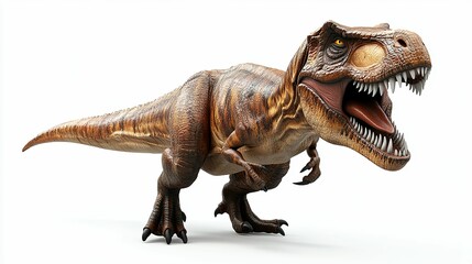 A Tyrannosaurus Rex Dinosaur Roaring with Its Mouth Open