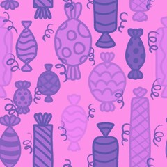 Christmas candy seamless pattern for new year wrapping paper and fabric
