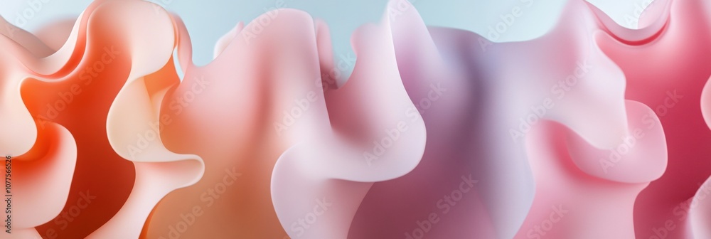 Aufkleber Soft pastel shapes blend seamlessly, forming an abstract pattern that exudes tranquility and minimalism, inviting viewers to explore its flow. Generative AI