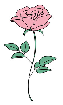 recommend clip art: シンプルな一輪のバラのイラスト