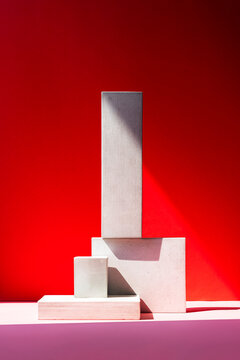 Sculpture like stack of concrete blocks 