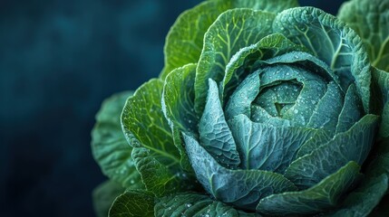 Fototapeta premium a head of cabbage with leaves
