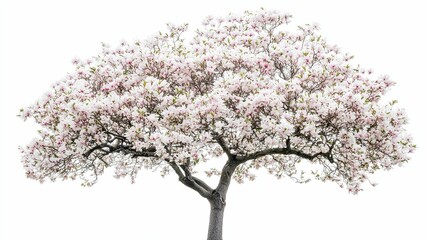 Obraz premium A magnolia tree in full bloom against a white background