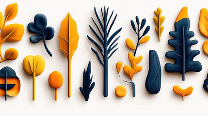 Flat 2D Abstract Illustration of Seed Sprouting Cycle - Natural Growth and Organic Shapes