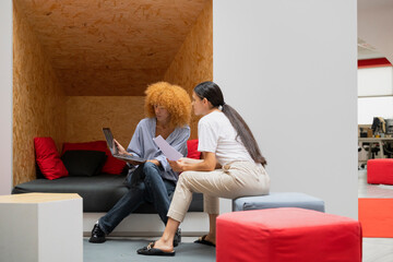 Collaborative team meeting in a creative workspace