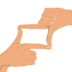 Illustration of two hands forming square shape