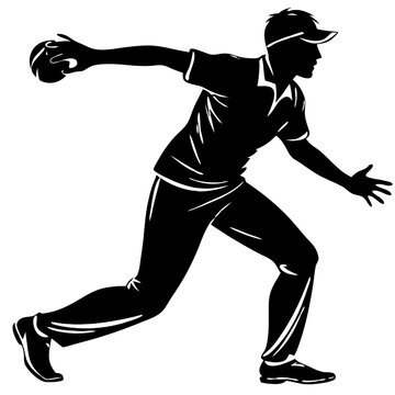 recommend clip art: Bowling Silhouette: Dynamic Action Shot 