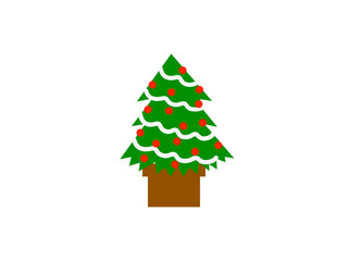 星なしクリスマスツリーA：白モール＆赤オーナメント