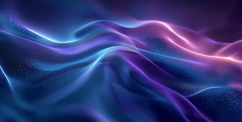 Obraz premium Dynamic Flowing Abstract Blue Purple Wavy Background with Glowing Light Effects