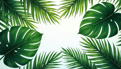 Tropical Lush Leaves Background