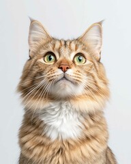 Obraz premium Majestic Maine Coon Cat Portrait with Fluffy Mane and Intense Gaze for Pet Lovers