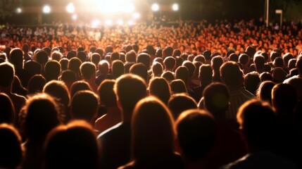 A large crowd gathered at a concert, waiting for the show to begin.