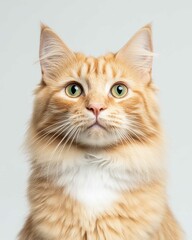 Obraz premium Majestic Maine Coon Cat Portrait with Fluffy Mane and Intense Gaze for Pet Lovers