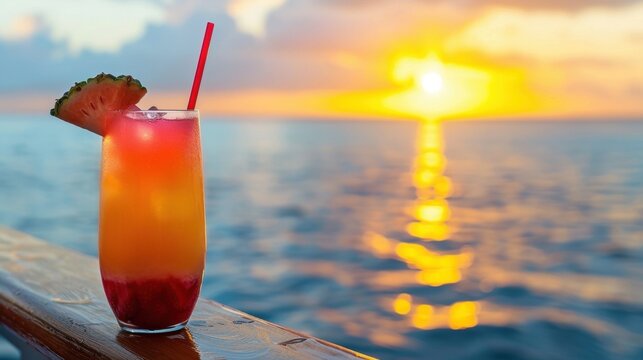 A sunset cruise with a mocktail bar on board serving up mocktail versions of classic beach cocktails like a pi&Atilde;&plusmn;a colada or a strawberry daiquiri.