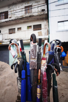 Umbrellas on the street