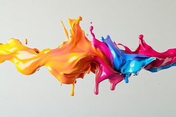 A stunning wave of colorful paint crashing in mid air