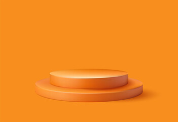 Yellow podium for product display 3d vector